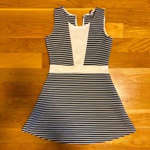 Black and white striped dress”poof girl”